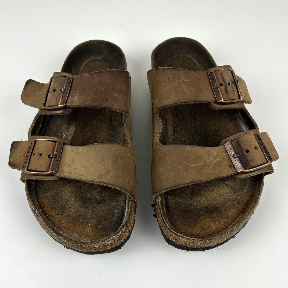Birkenstock Sandals EU 41 Womens 10 Mens 8 Arizona Unisex Brown Leather